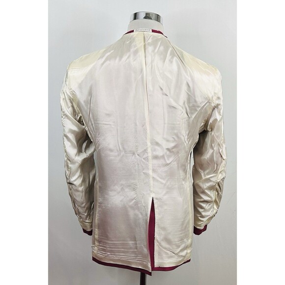 TropiCool 42R Vintage Blazer Red Gold Two Button Lined Vented 100% Polyester - Picture 8 of 8